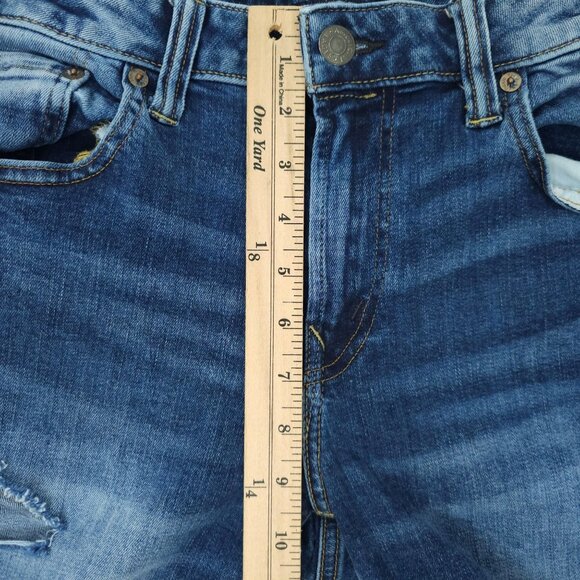 American Eagle Next Level Flex Slim Straight Jeans Mens 32 x 33 Distressed Denim - Picture 4 of 15